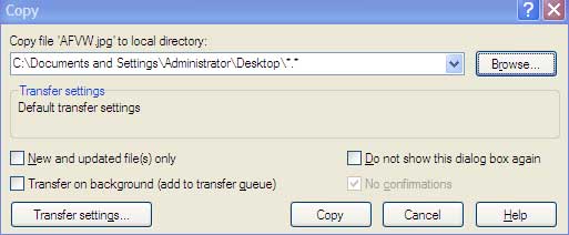 WinSCP copy dialog