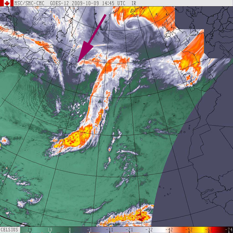 Satellite image rainy day